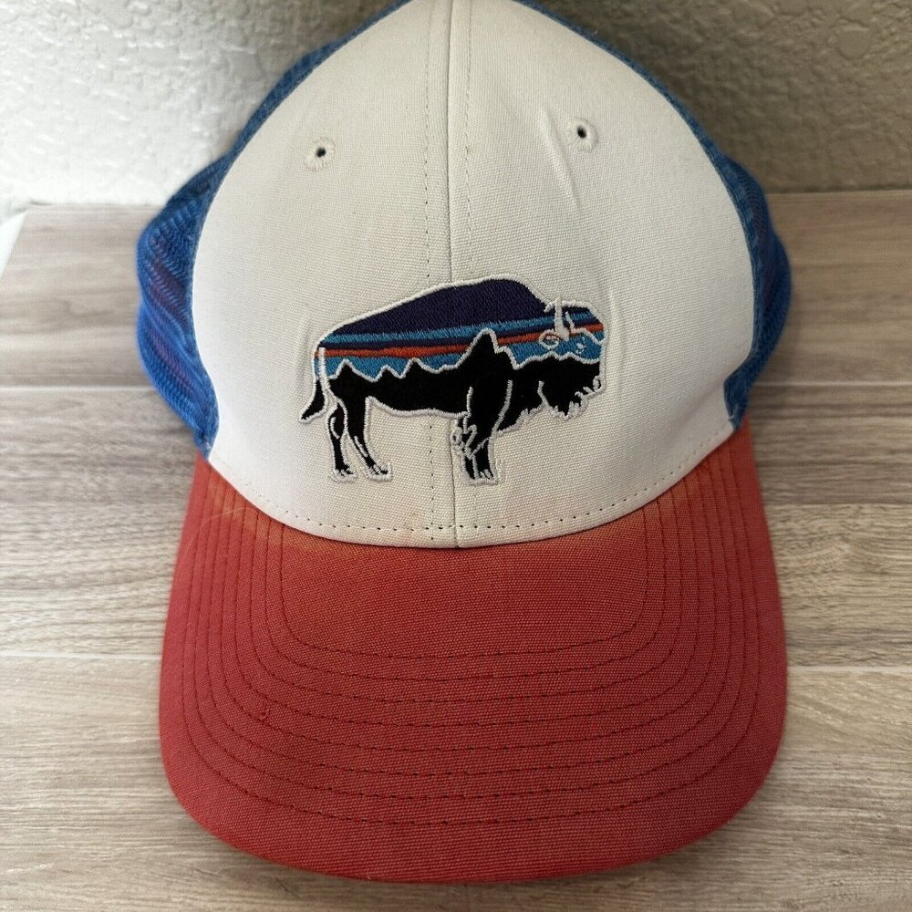 Patagonia Fitz Roy Bison Midcrown Trucker Hat Faded Colors - See photos